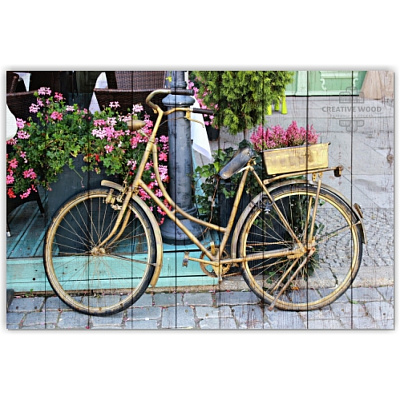 Картины Велосипеды - Велосипед с цветами, Велосипеды, Creative Wood